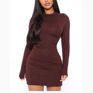 Strolling Around Town Mini Dress - Brown